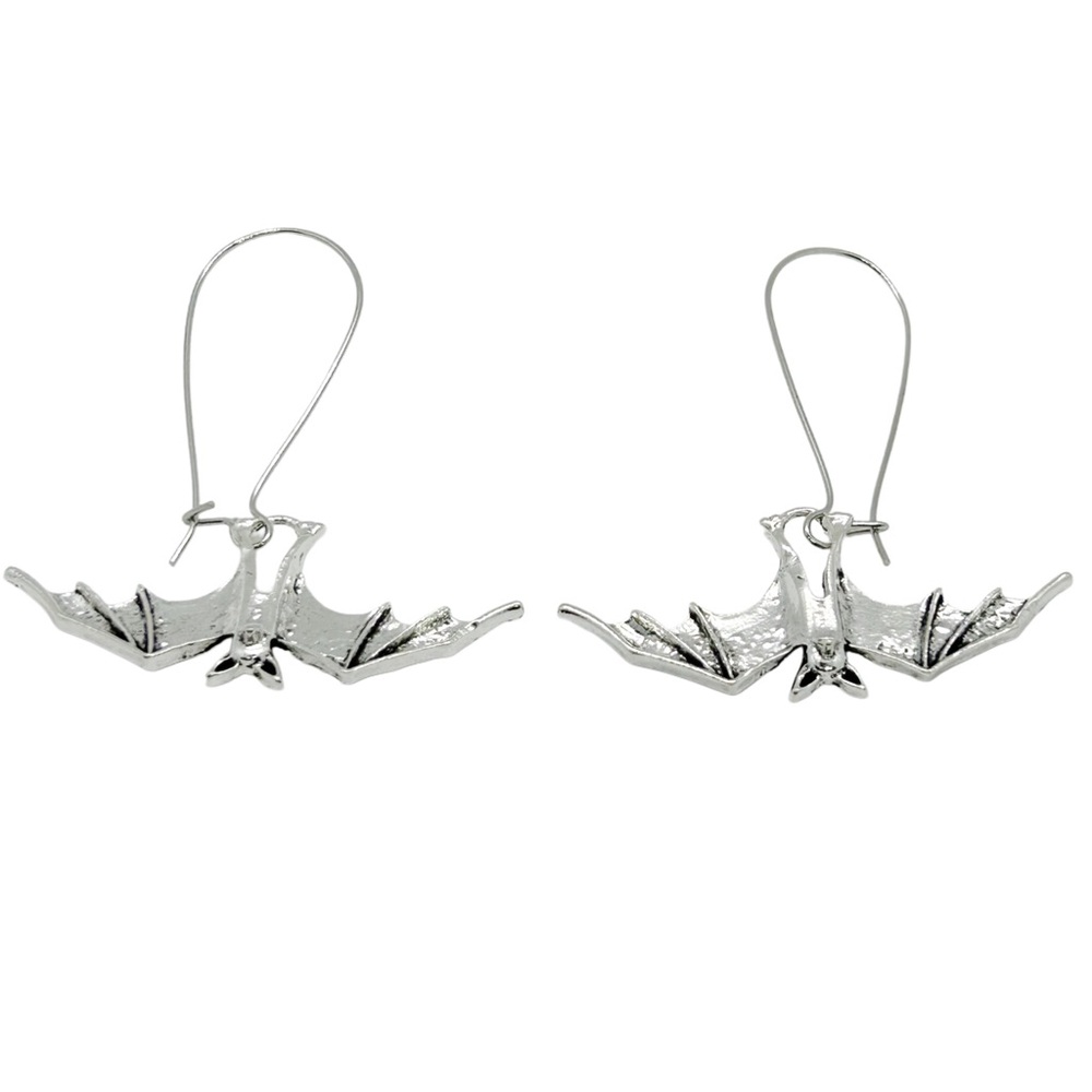 Silver Bat Earrings